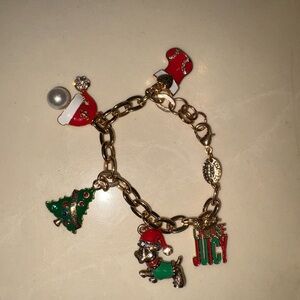 Juicy Couture Holiday Charm Bracelet with Red and Green Accents